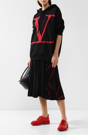 Женская плиссированная юбка VALENTINO черного цвета по цене 97450 руб., арт. SB3MD00U4T1 | Фото 2 Женская плиссированная юбка VALENTINO черного цвета, арт. SB3MD00U4T1 | Фото 2