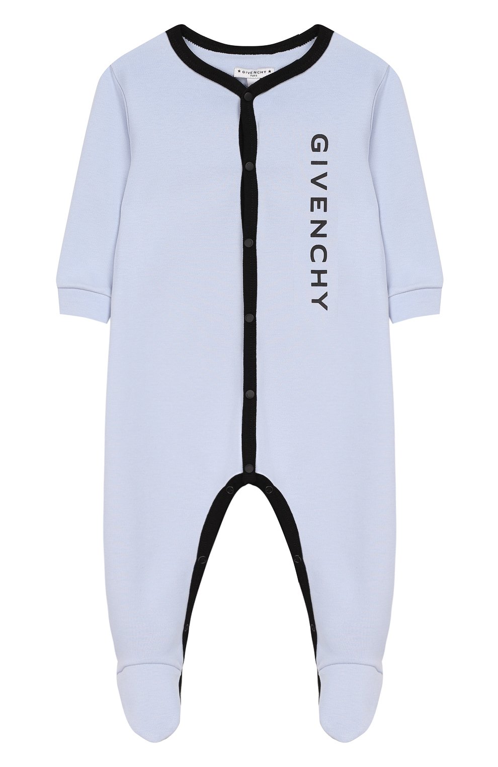 Детский хлопковый комбинезон GIVENCHY голубого цвета, арт. H97046 | Фото 1
