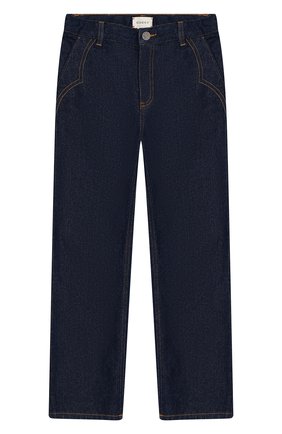 Детские джинсы GUCCI синего цвета по цене 32500 руб., арт. 566043/XDAN2 | Фото 1 Детские джинсы GUCCI синего цвета, арт. 566043/XDAN2 | Фото 1 (Статус проверки: Проверено, Проверена категория; Материал внешний: Хлопок; Детали: Однотонный; Ростовка одежда: 10 - 11 лет | 140 - 146см, 12 лет | 152 см, 4 года | 104 см, 5 лет | 110 см, 6 лет | 116 см, 8 лет | 128 см)