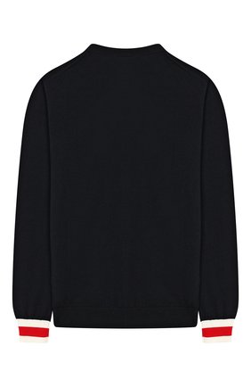 Детский шерстяной кардиган GUCCI темно-синего цвета по цене 16600 руб., арт. 418775/X1284 | Фото 2 Детский шерстяной кардиган GUCCI темно-синего цвета, арт. 418775/X1284 | Фото 2