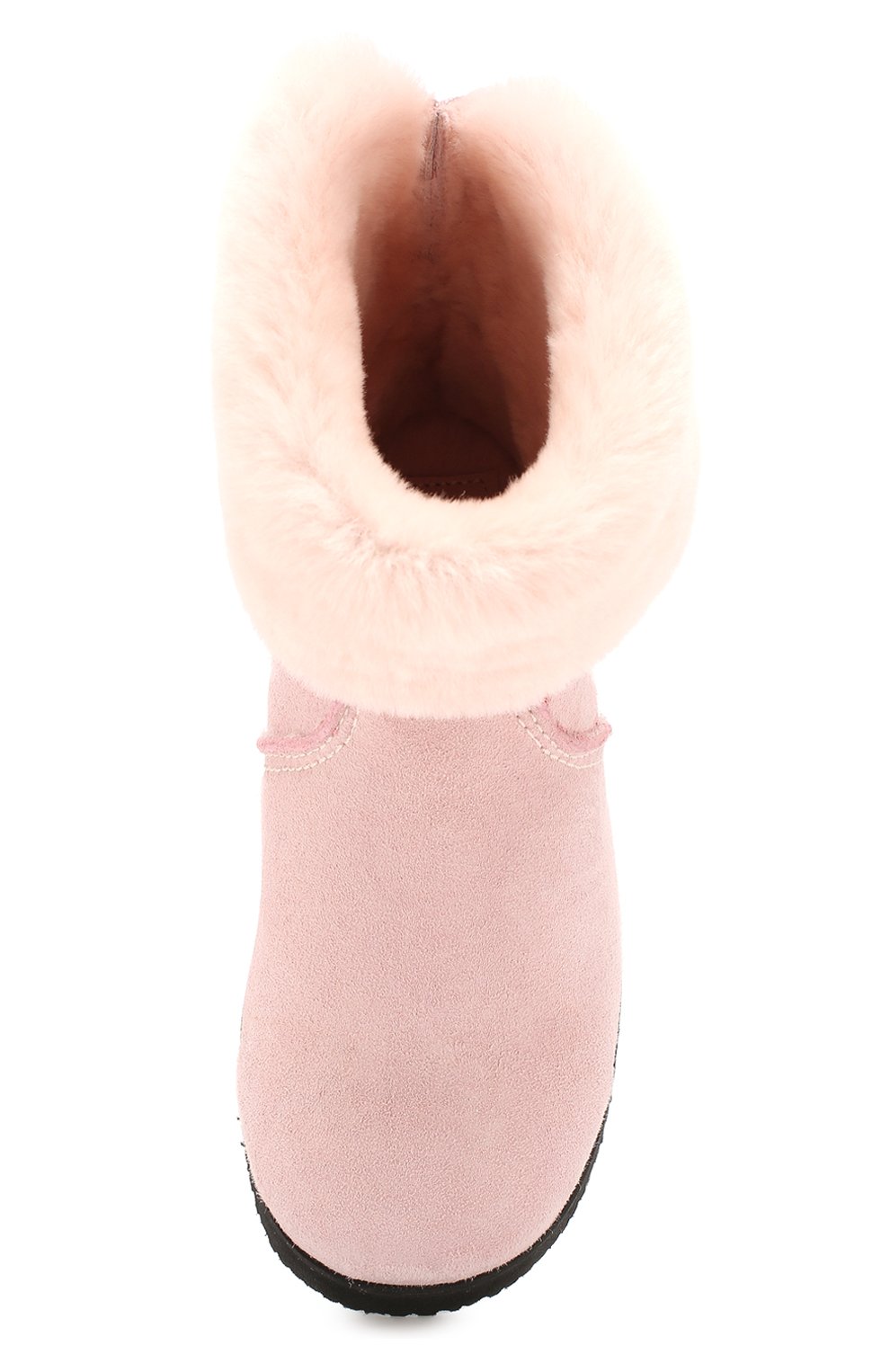 Детские замшевые ботинки с меховой отделкой PRETTY BALLERINAS розового цвета, арт. 39.310/ASPEN/ASPEN | Фото 4 (Материал утеплителя: Натуральный мех, Овчина; Статус проверки: Проверено, Проверена категория)