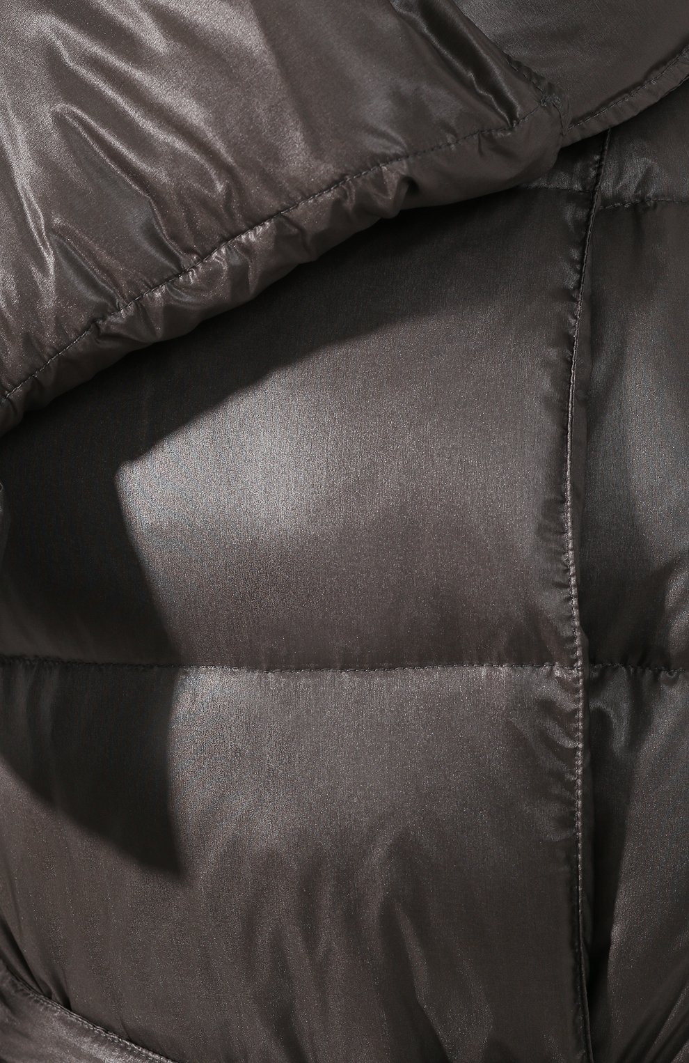 Женское пуховое пальто ELEVENTY серого цвета, арт. 980SP0161 SP028005 | Фото 5 (Рукава: Длинные; Материал внешний: Синтетический материал; Кросс-КТ: Пуховик; Материал подклада: Синтетический материал; Длина (верхняя одежда): Длинные; 1-2-бортные: Однобортные; Статус проверки: Проверено, Требуются правки, Проверена категория; Материал утеплителя: Пух и перо)