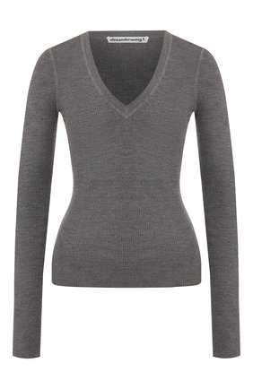 Женская шерстяной пуловер ALEXANDERWANG.T серого цвета по цене 27750 руб., арт. 4KC2191076 | Фото 1 Женская шерстяной пуловер ALEXANDERWANG.T серого цвета, арт. 4KC2191076 | Фото 1