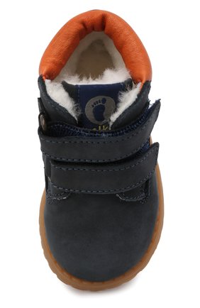 Детские кожаные ботинки WALKEY темно-синего цвета, арт. Y1B4-40015-0415/19-24 | Фото 4 (Материал утеплителя: Натуральный мех, Овчина; Статус проверки: Проверено, Проверена категория)
