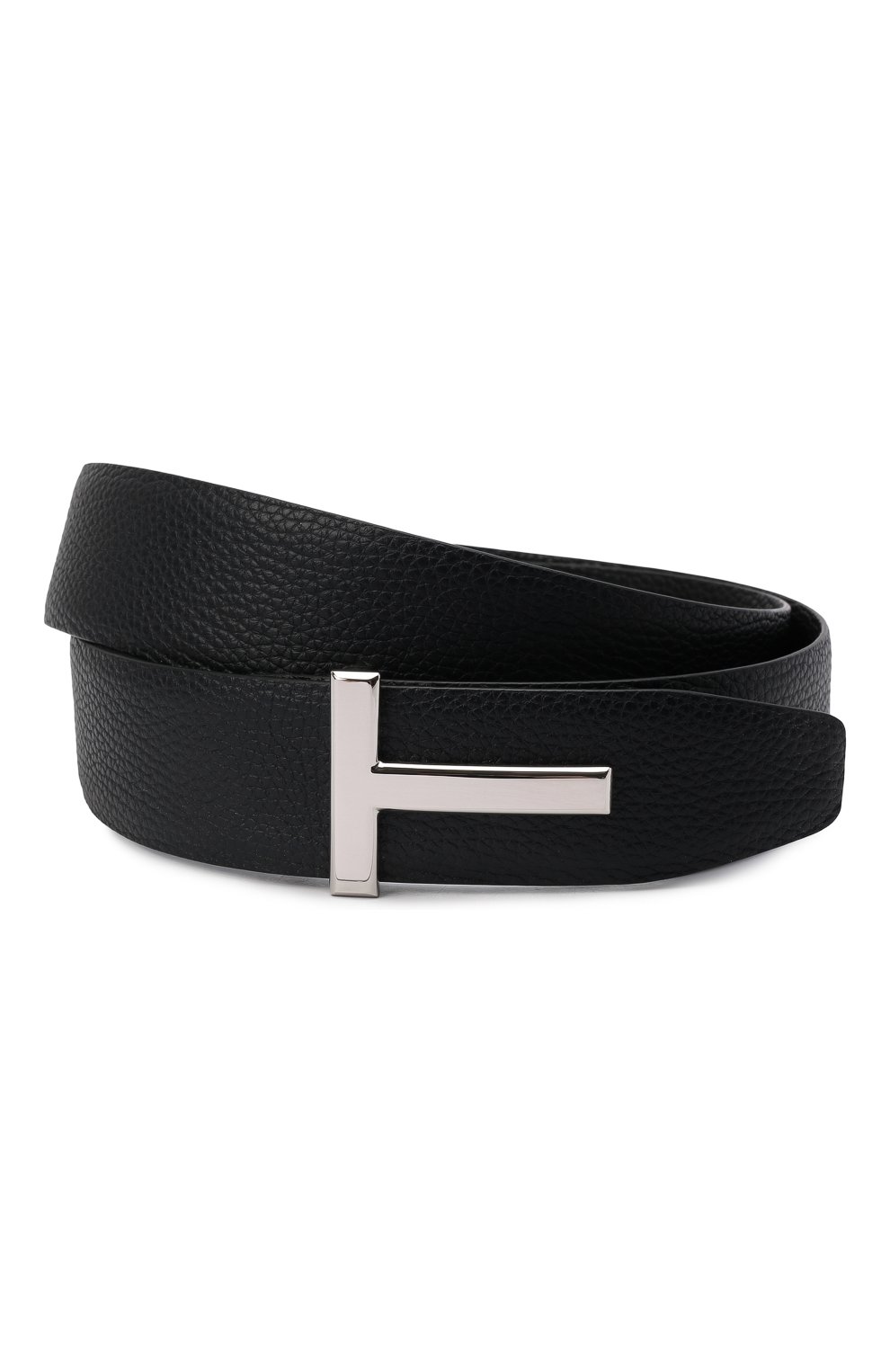 Мужской кожаный ремень TOM FORD черного цвета, арт. TB178P-LCL050 | Фото 1