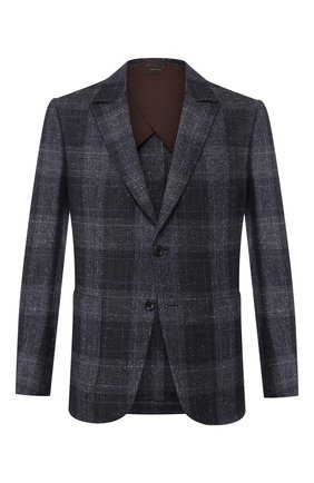 Мужской шерстяной пиджак ZEGNA COUTURE синего цвета по цене 344000 руб., арт. 660N17/10J3N0 | Фото 1 Мужской шерстяной пиджак ZEGNA COUTURE синего цвета, арт. 660N17/10J3N0 | Фото 1 (Длина (для топов): Стандартные; Материал подклада: Хлопок; Материал внешний: Шерсть; Рукава: Длинные; Статус проверки: Проверена категория; 1-2-бортные: Однобортные; Пиджаки М: Прямой; Случай: Формальный; Стили: Ретро, Классический)