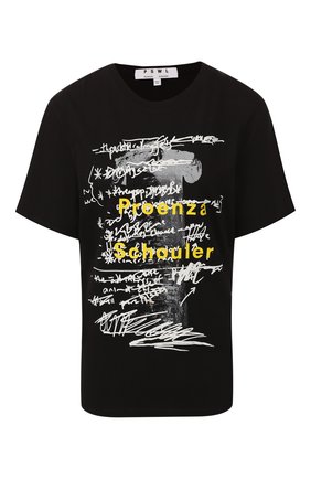 Женская хлопковая футболка PROENZA SCHOULER черно-белого цвета по цене 11400 руб., арт. WL1934098-JCP110 | Фото 1 Женская хлопковая футболка PROENZA SCHOULER черно-белого цвета, арт. WL1934098-JCP110 | Фото 1
