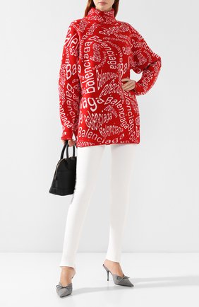 Женская шерстяной свитер BALENCIAGA красного цвета по цене 78500 руб., арт. 583101/T1537 | Фото 2 Женская шерстяной свитер BALENCIAGA красного цвета, арт. 583101/T1537 | Фото 2