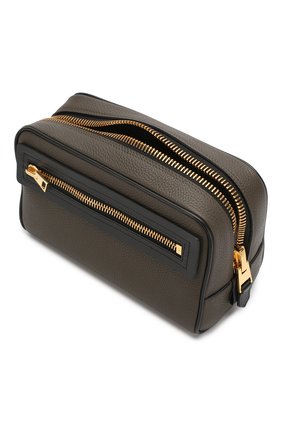 Мужской кожаный несессер TOM FORD хаки цвета по цене 79350 руб., арт. Y0267T-LCL037 | Фото 3 Мужской кожаный несессер TOM FORD хаки цвета, арт. Y0267T-LCL037 | Фото 3
