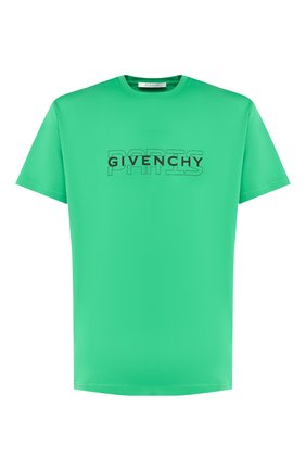 Мужская хлопковая футболка GIVENCHY зеленого цвета по цене 28500 руб., арт. BM70SS3002 | Фото 1 Мужская хлопковая футболка GIVENCHY зеленого цвета, арт. BM70SS3002 | Фото 1