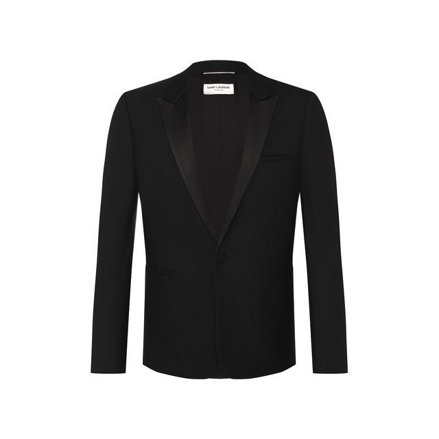 Шерстяной пиджак Saint Laurent черного цвета