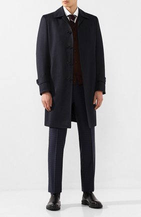 Мужской шерстяное пальто BRIONI темно-синего цвета по цене 363500 руб., арт. R0JC0L/08A8I | Фото 2 Мужской шерстяное пальто BRIONI темно-синего цвета, арт. R0JC0L/08A8I | Фото 2 (Материал внешний: Шерсть; Рукава: Длинные; Материал подклада: Купро; Мужское Кросс-КТ: Верхняя одежда, пальто-верхняя одежда; Стили: Классический; Статус проверки: Проверена категория; Длина (верхняя одежда): До середины бедра)