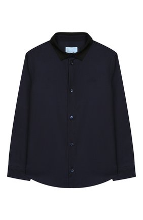 Детская хлопковая рубашка LANVIN синего цвета по цене 11550 руб., арт. 4L5010/LD280/5-8 | Фото 1 Детская хлопковая рубашка LANVIN синего цвета, арт. 4L5010/LD280/5-8 | Фото 1