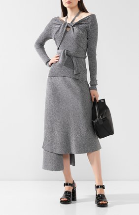 Женская шерстяная юбка MRZ серого цвета по цене 42250 руб., арт. FW19-0017 | Фото 2 Женская шерстяная юбка MRZ серого цвета, арт. FW19-0017 | Фото 2