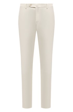 Мужские хлопковые брюки LORO PIANA белого цвета, арт. FAE8346 | Фото 1 (Материал внешний: Хлопок; Случай: Повседневный; Длина (брюки, джинсы): Стандартные; Стили: Кэжуэл; Силуэт М (брюки): Чиносы)