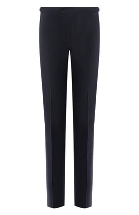 Мужские шерстяные брюки LORO PIANA темно-синего цвета, арт. FAI7870 | Фото 1 (Длина (брюки, джинсы): Стандартные; Материал внешний: Шерсть; Случай: Формальный; Материал подклада: Синтетический материал; Стили: Классический; Статус проверки: Проверено, Проверена категория)