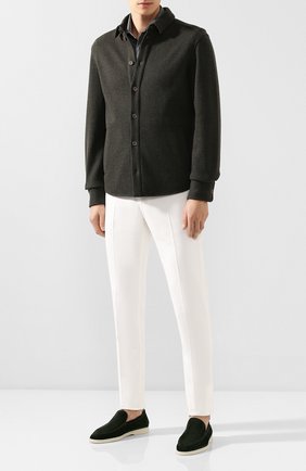 Мужские замшевые лоферы summer walk LORO PIANA зеленого цвета по цене 58550 руб., арт. FAE8124 | Фото 2 Мужские замшевые лоферы summer walk LORO PIANA зеленого цвета, арт. FAE8124 | Фото 2