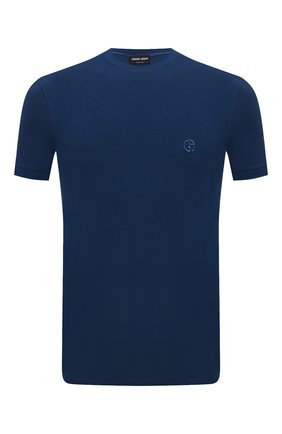 Мужская футболка из вискозы GIORGIO ARMANI синего цвета по цене 29950 руб., арт. 3GST52/SJP4Z | Фото 1 Мужская футболка из вискозы GIORGIO ARMANI синего цвета, арт. 3GST52/SJP4Z | Фото 1 (Рукава: Короткие; Статус проверки: Проверено, Проверена категория; Длина (для топов): Стандартные; Принт: Без принта; Стили: Кэжуэл; Материал внешний: Вискоза)