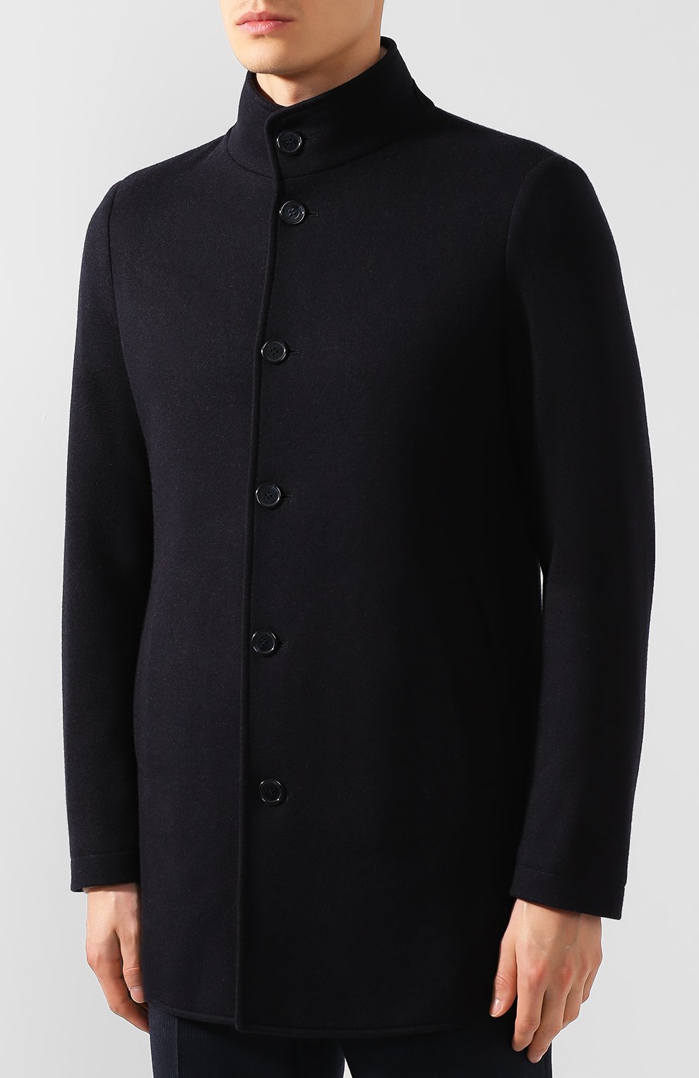 Мужской кашемировое пальто ANDREA CAMPAGNA темно-синего цвета, арт. A8T763/4412 | Фото 3 (Материал внешний: Шерсть, Кашемир; Рукава: Длинные; Длина (верхняя одежда): До середины бедра; Стили: Классический; Мужское Кросс-КТ: Верхняя одежда, пальто-верхняя одежда; Статус проверки: Проверена категория)