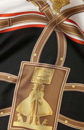 Женский шелковый платок BURBERRY черного цвета по цене 27700 руб., арт. 8016201 | Фото 2 Женский шелковый платок BURBERRY черного цвета, арт. 8016201 | Фото 2