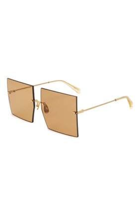 Женские солнцезащитные очки JACQUEMUS коричневого цвета, арт. LES CARRES BR0WN | Фото 1 (Тип очков: С/з; Статус проверки: Проверена категория)