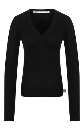 Женская шерстяной пуловер ALEXANDERWANG.T черного цвета по цене 27750 руб., арт. 4KC2191076 | Фото 1 Женская шерстяной пуловер ALEXANDERWANG.T черного цвета, арт. 4KC2191076 | Фото 1