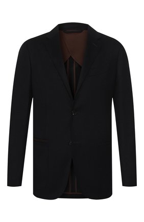 Мужской шерстяной пиджак ERMENEGILDO ZEGNA темно-синего цвета по цене 145500 руб., арт. UTC26/TQR | Фото 1 Мужской шерстяной пиджак ERMENEGILDO ZEGNA темно-синего цвета, арт. UTC26/TQR | Фото 1