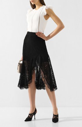 Женская кружевная юбка ALICE + OLIVIA черного цвета по цене 42700 руб., арт. CC906077312 | Фото 2 Женская кружевная юбка ALICE + OLIVIA черного цвета, арт. CC906077312 | Фото 2