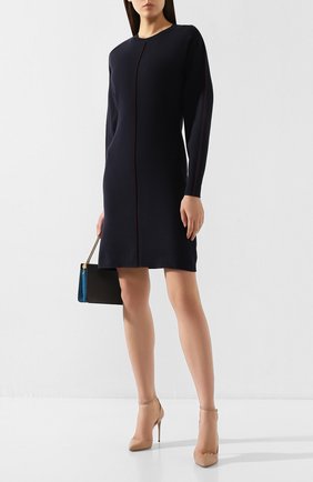 Женское платье VICTORIA, VICTORIA BECKHAM темно-синего цвета по цене 39900 руб., арт. KDVV 040 PAW19 VISC0SE BLEND | Фото 2 Женское платье VICTORIA, VICTORIA BECKHAM темно-синего цвета, арт. KDVV 040 PAW19 VISC0SE BLEND | Фото 2