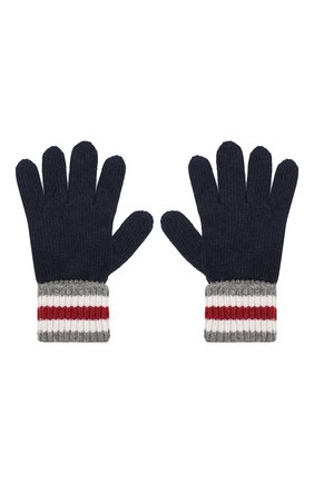 Детские перчатки DOLCE & GABBANA темно-синего цвета, арт. LBKA22/JAMC8 | Фото 2 (Статус проверки: Проверена категория; Материал: Шерсть, Текстиль)