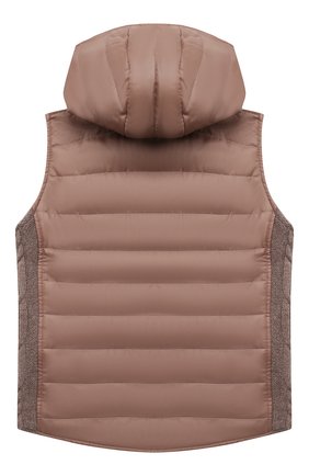 Детский двусторонний жилет с капюшоном GIORGETTI CASHMERE бежевого цвета по цене 34950 руб., арт. MB1370/8A-14A | Фото 2 Детский двусторонний жилет с капюшоном GIORGETTI CASHMERE бежевого цвета, арт. MB1370/8A-14A | Фото 2 (Статус проверки: Проверено, Проверена категория; Материал внешний: Шерсть, Кашемир; Девочки Кросс-КТ: Верхняя одежда; Рукава: Без рукавов; Девочки-школьная форма: Жилеты; Ростовка одежда: 10 - 11 лет | 140 - 146см, 12 лет | 152 см, 13 - 15 лет | 158 см, 8 лет | 128 см)