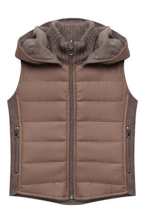 Детский двусторонний жилет с капюшоном GIORGETTI CASHMERE бежевого цвета по цене 32550 руб., арт. MB1370/2A-6A | Фото 1 Детский двусторонний жилет с капюшоном GIORGETTI CASHMERE бежевого цвета, арт. MB1370/2A-6A | Фото 1 (Статус проверки: Проверено, Проверена категория; Материал внешний: Шерсть, Кашемир; Девочки Кросс-КТ: Верхняя одежда; Рукава: Без рукавов; Девочки-школьная форма: Жилеты; Ростовка одежда: 2 года | 92 см, 4 года | 104 см, 6 лет | 116 см)