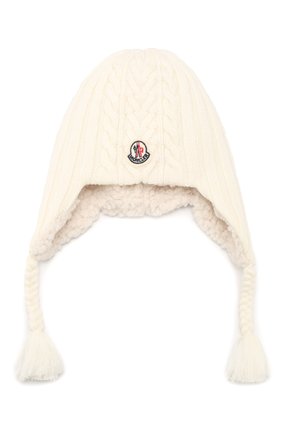 Детского шерстяная шапка MONCLER ENFANT белого цвета по цене 13100 руб., арт. E2-951-99242-05-A9270 | Фото 1 Детского шерстяная шапка MONCLER ENFANT белого цвета, арт. E2-951-99242-05-A9270 | Фото 1