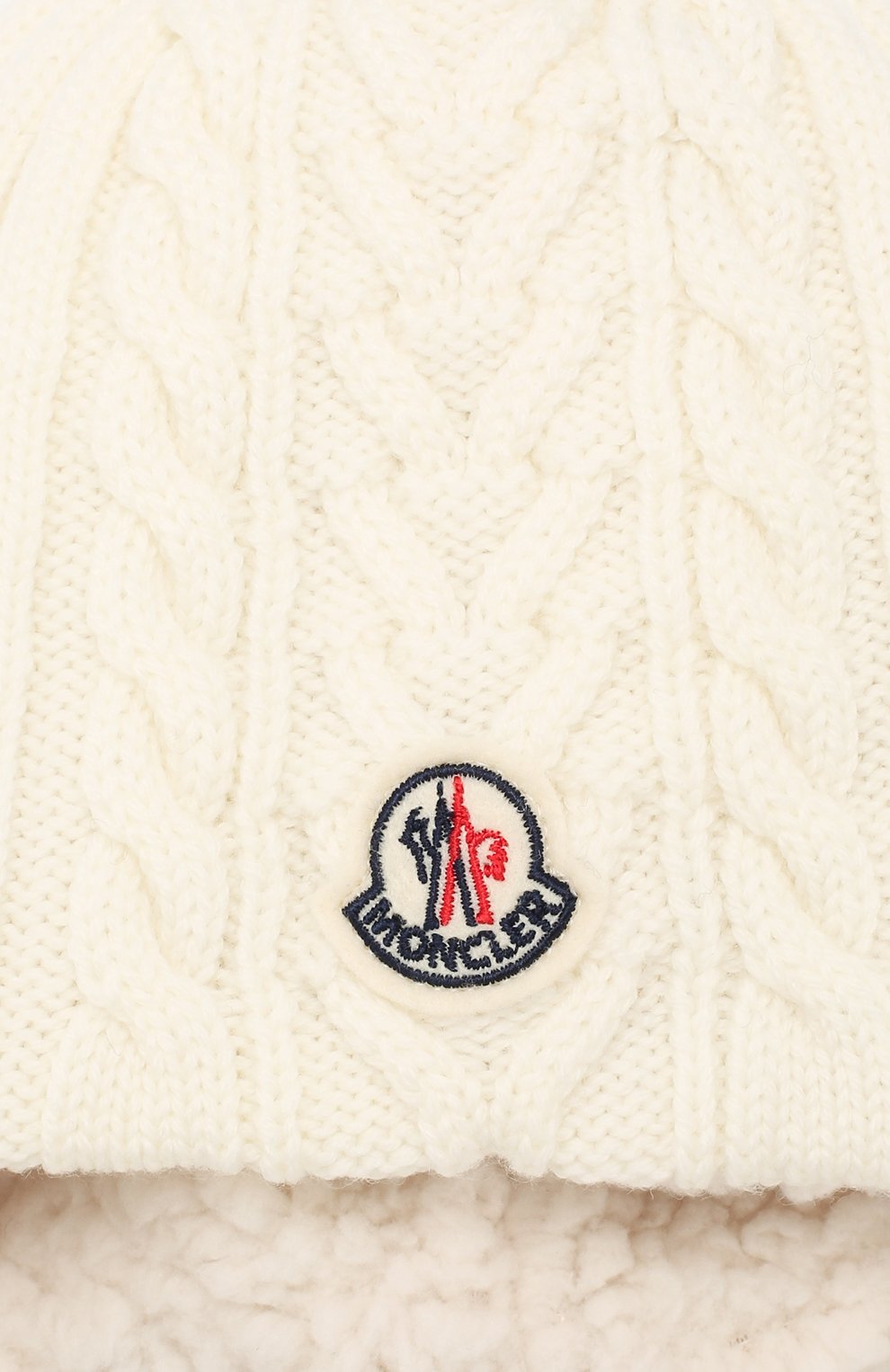 Детского шерстяная шапка MONCLER ENFANT белого цвета по цене 13100 руб., арт. E2-951-99242-05-A9270 | Фото 3 Детского шерстяная шапка MONCLER ENFANT белого цвета, арт. E2-951-99242-05-A9270 | Фото 3