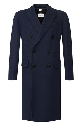 Мужской пальто из смеси шерсти и кашемира BURBERRY синего цвета по цене 182000 руб., арт. 8015053 | Фото 1 Мужской пальто из смеси шерсти и кашемира BURBERRY синего цвета, арт. 8015053 | Фото 1