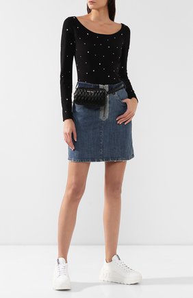 Женская поясная сумка MIU MIU черного цвета по цене 68000 руб., арт. 5BL005-N88-F0002-COO | Фото 2 Женская поясная сумка MIU MIU черного цвета, арт. 5BL005-N88-F0002-COO | Фото 2