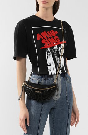 Женская поясная сумка MIU MIU черного цвета по цене 68000 руб., арт. 5BL010-N88-F0002-OOO | Фото 5 Женская поясная сумка MIU MIU черного цвета, арт. 5BL010-N88-F0002-OOO | Фото 5
