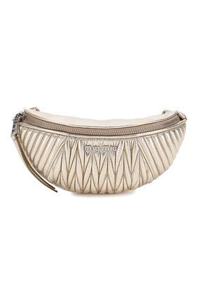 Женская поясная сумка MIU MIU серебряного цвета по цене 68000 руб., арт. 5BL010-N88-F0PLI-OOO | Фото 1 Женская поясная сумка MIU MIU серебряного цвета, арт. 5BL010-N88-F0PLI-OOO | Фото 1
