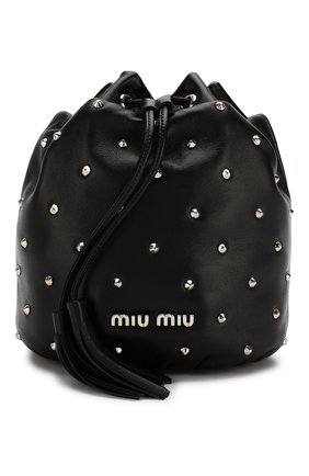 Женский рюкзак из кожи MIU MIU черного цвета по цене 76000 руб., арт. 5BE014-2B6I-F0002-OBO | Фото 1 Женский рюкзак из кожи MIU MIU черного цвета, арт. 5BE014-2B6I-F0002-OBO | Фото 1