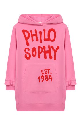 Детское хлопковое платье с капюшоном PHILOSOPHY DI LORENZO SERAFINI KIDS розового цвета по цене 9950 руб., арт. PJAB31/FE147/UH006/S-M | Фото 1 Детское хлопковое платье с капюшоном PHILOSOPHY DI LORENZO SERAFINI KIDS розового цвета, арт. PJAB31/FE147/UH006/S-M | Фото 1