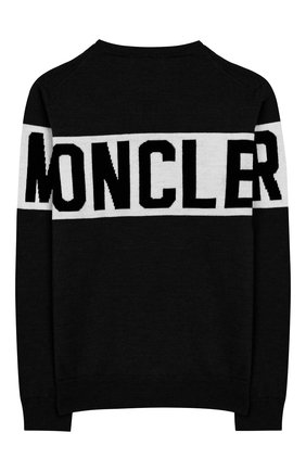 Детский шерстяной пуловер MONCLER ENFANT синего цвета по цене 18000 руб., арт. E2-954-90071-00-A9084/12-14A | Фото 2 Детский шерстяной пуловер MONCLER ENFANT синего цвета, арт. E2-954-90071-00-A9084/12-14A | Фото 2