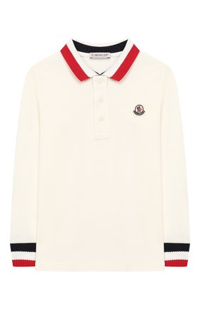 Детское хлопковое поло MONCLER ENFANT белого цвета по цене 9700 руб., арт. E2-954-83101-05-84632/8-10A | Фото 1 Детское хлопковое поло MONCLER ENFANT белого цвета, арт. E2-954-83101-05-84632/8-10A | Фото 1
