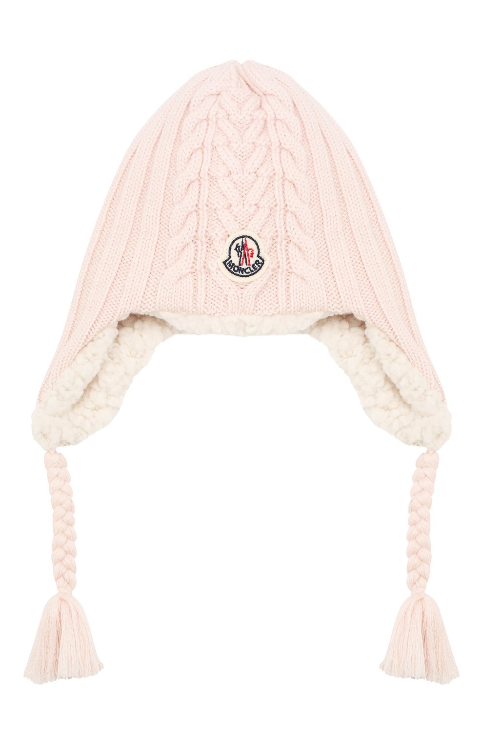 Детского шерстяная шапка MONCLER ENFANT светло-розового цвета, арт. E2-951-99242-05-A9270 | Фото 1
