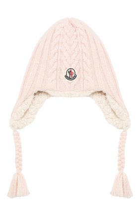 Детского шерстяная шапка MONCLER ENFANT светло-розового цвета по цене 13100 руб., арт. E2-951-99242-05-A9270 | Фото 1 Детского шерстяная шапка MONCLER ENFANT светло-розового цвета, арт. E2-951-99242-05-A9270 | Фото 1