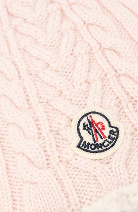 Детского шерстяная шапка MONCLER ENFANT светло-розового цвета по цене 13100 руб., арт. E2-951-99242-05-A9270 | Фото 3 Детского шерстяная шапка MONCLER ENFANT светло-розового цвета, арт. E2-951-99242-05-A9270 | Фото 3