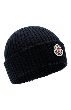 Мужская шерстяная шапка MONCLER темно-синего цвета по цене 10500 руб., арт. E2-091-00299-00-02309 | Фото 1 Мужская шерстяная шапка MONCLER темно-синего цвета, арт. E2-091-00299-00-02309 | Фото 1