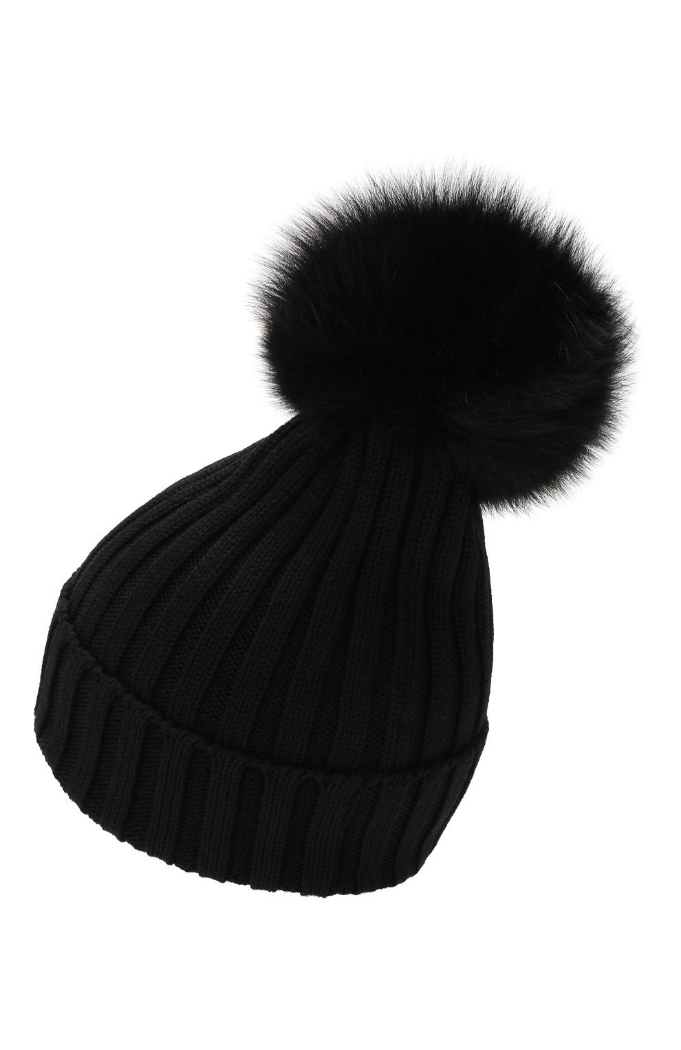 Женская шерстяная шапка MONCLER черного цвета, арт. E2-093-00219-00-03510 | Фото 2 (Материал: Текстиль, Шерсть; Статус проверки: Проверена категория)
