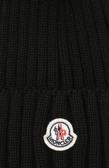 Женская шерстяная шапка MONCLER черного цвета, арт. E2-093-00219-00-03510 | Фото 3 (Материал: Текстиль, Шерсть; Статус проверки: Проверена категория)