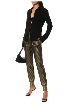 Женские джоггеры из вискозы BALMAIN золотого цвета по цене 157000 руб., арт. SF45658/K390 | Фото 2 Женские джоггеры из вискозы BALMAIN золотого цвета, арт. SF45658/K390 | Фото 2 (Длина (брюки, джинсы): Стандартные; Женское Кросс-КТ: Джоггеры - брюки, Брюки-одежда; Статус проверки: Проверена категория; Материал внешний: Вискоза; Силуэт Ж (брюки и джинсы): Джоггеры)