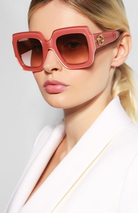 Женские солнцезащитные очки GUCCI розового цвета по цене 25000 руб., арт. GG0178 007 | Фото 2 Женские солнцезащитные очки GUCCI розового цвета, арт. GG0178 007 | Фото 2
